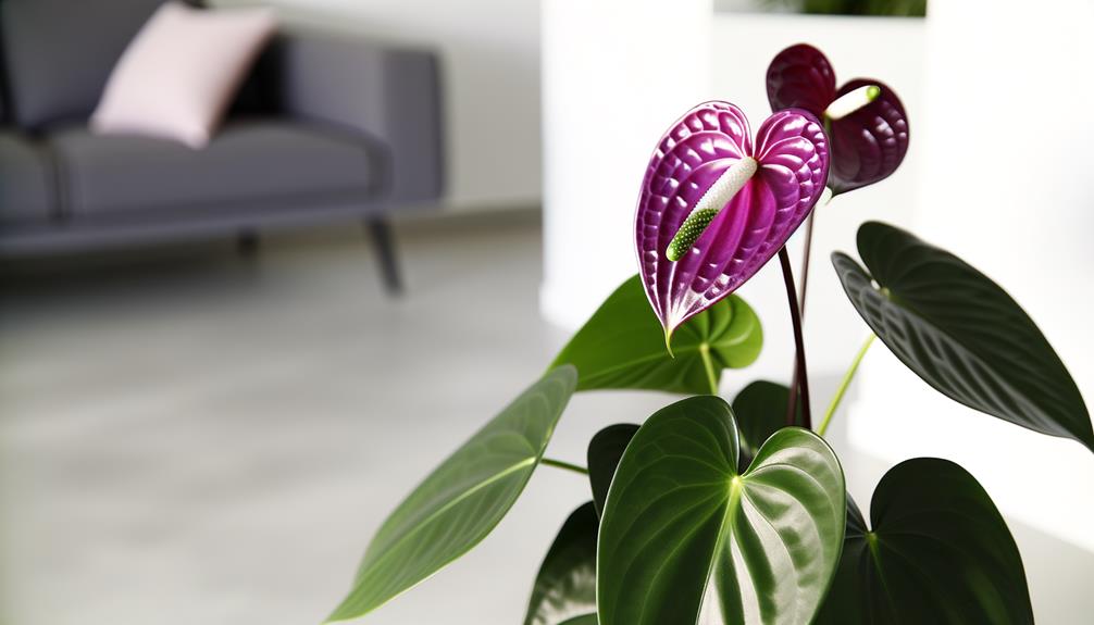 anthurium cavalli purple features