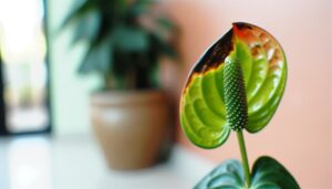 anthurium flower turning brown