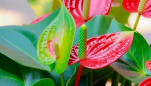 anthurium flower turning green