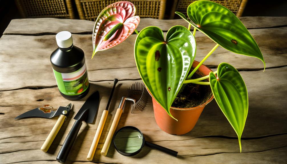 anthurium plant leaf infestation