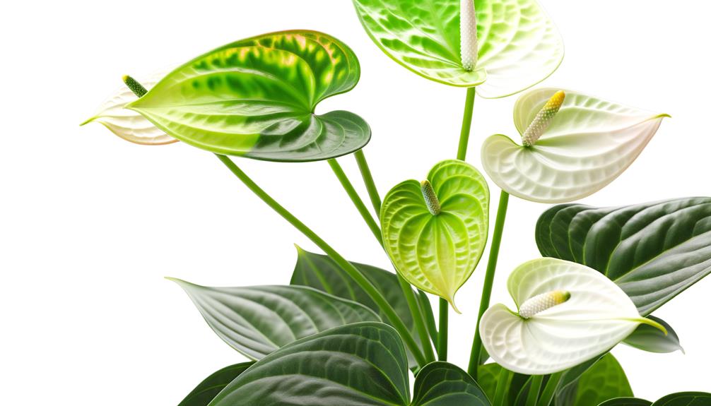anthurium white flowers green