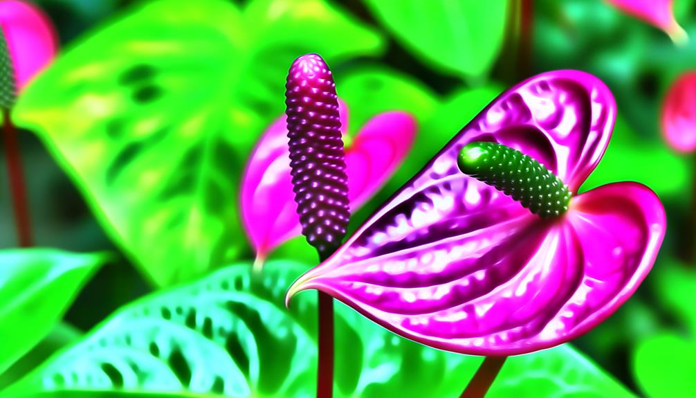 distinctive purple miniature anthurium