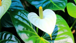distinctive white flamingo flower