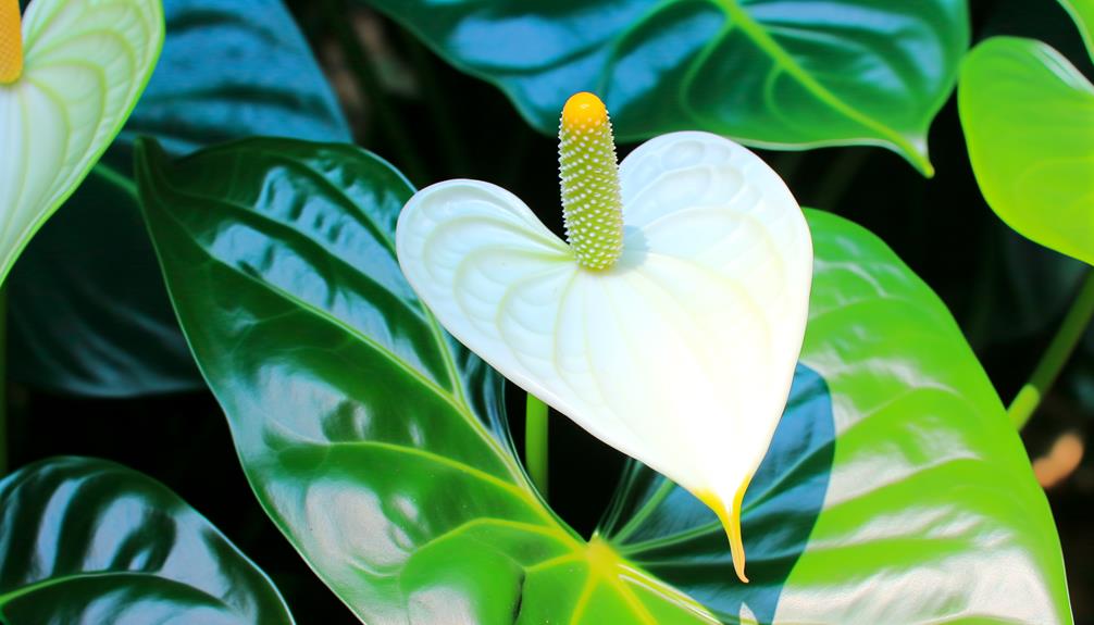 distinctive white flamingo flower