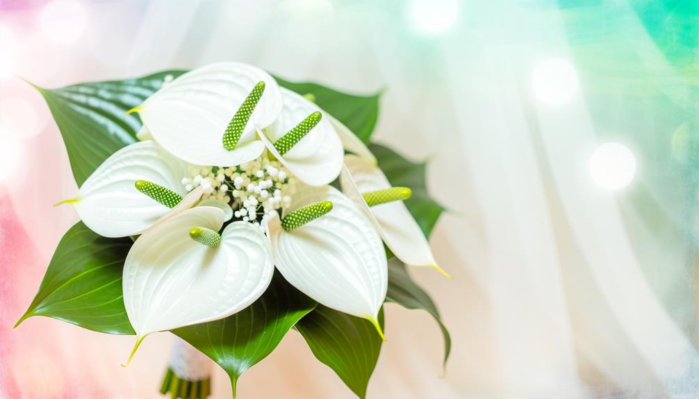 elegant white anthurium bouquets