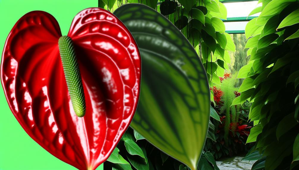 exotic red anthurium plant