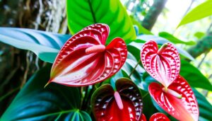 exotic red anthurium plant