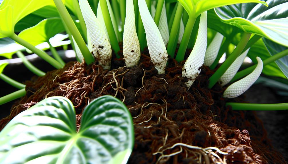 exploring anthurium root system