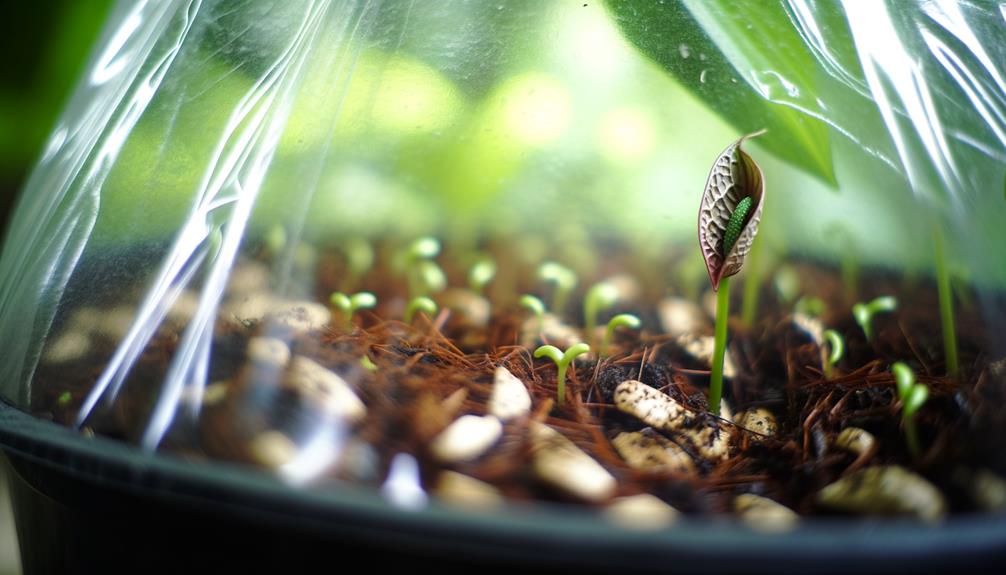 germinating anthurium clarinervium seeds