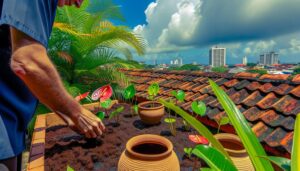 growing anthurium on rooftops