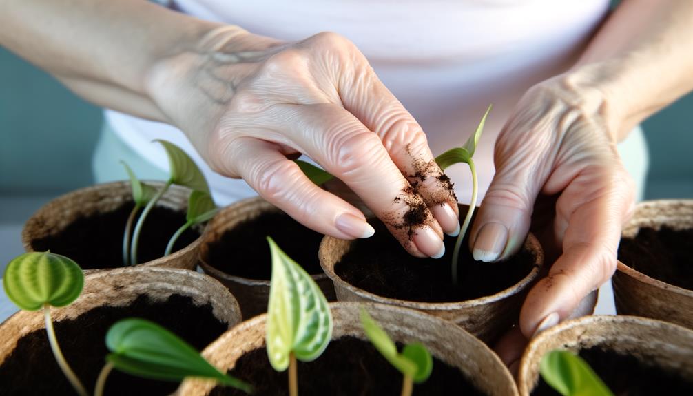 planting new seedlings carefully