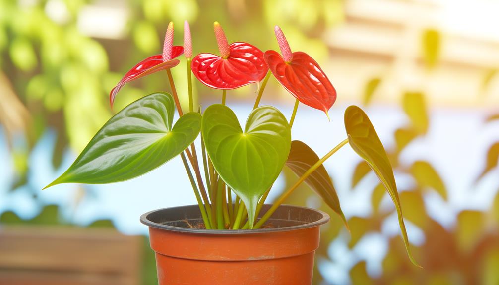 red anthurium leaves yellowing