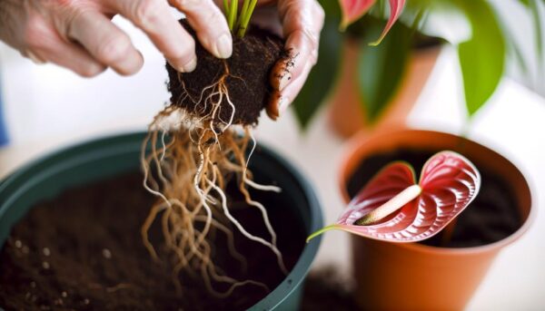 repotting houseplants with care