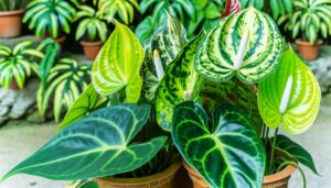 striking variegated anthurium hybrid