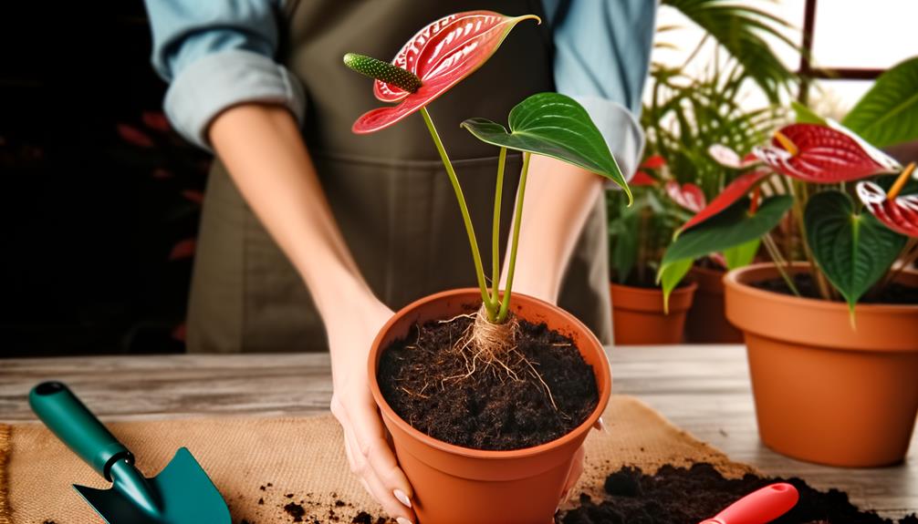 transplanting houseplants with care