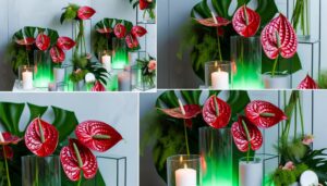 vibrant red anthurium bouquets