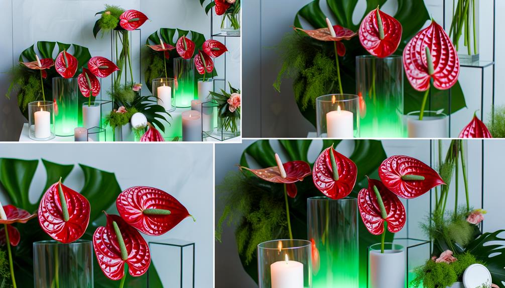 vibrant red anthurium bouquets