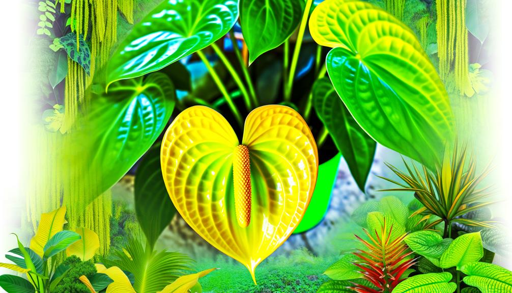 vibrant yellow anthurium flower