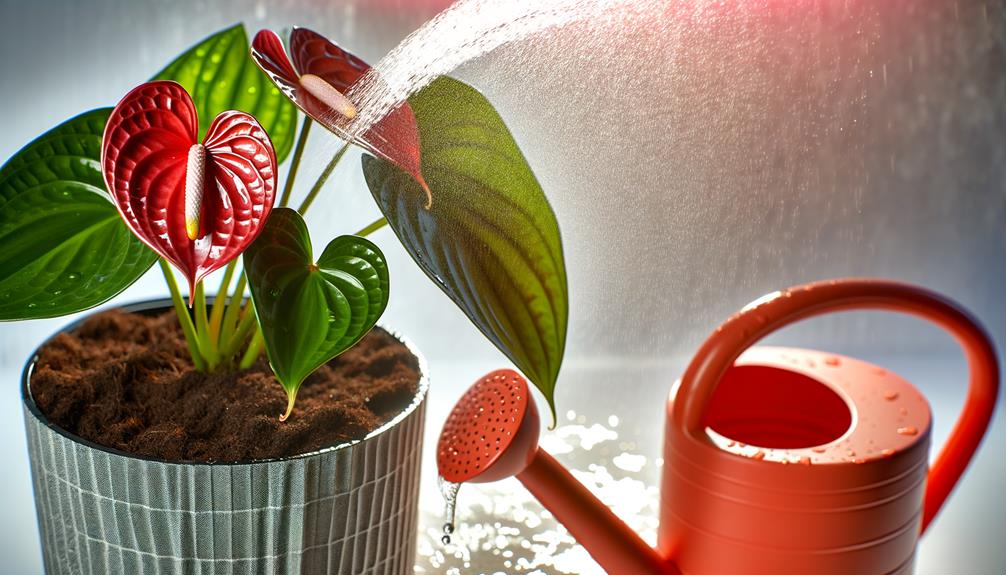 water red anthurium properly