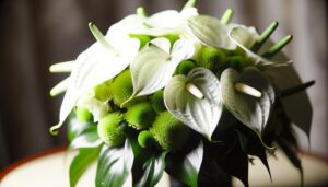 white anthurium bridal bouquets